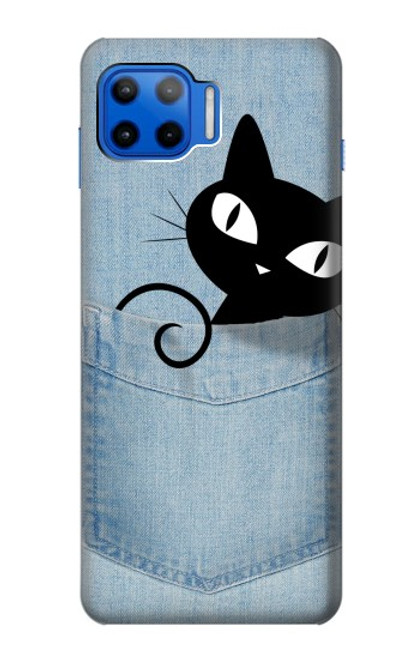 S2641 ポケット黒猫 Pocket Black Cat Motorola Moto G 5G Plus バックケース、フリップケース・カバー