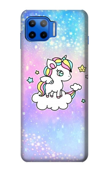 S3256 かわいいユニコーンの漫画 Cute Unicorn Cartoon Motorola Moto G 5G Plus バックケース、フリップケース・カバー