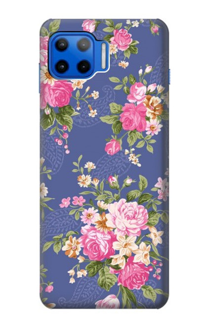 S3265 ヴィンテージ花柄 Vintage Flower Pattern Motorola Moto G 5G Plus バックケース、フリップケース・カバー