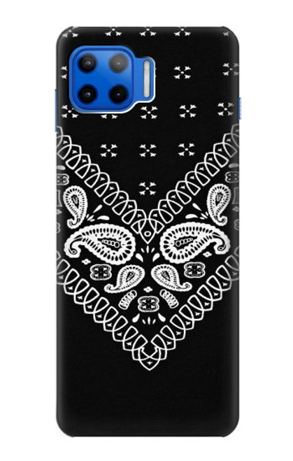 S3363 黒バンダナ Bandana Black Pattern Motorola Moto G 5G Plus バックケース、フリップケース・カバー