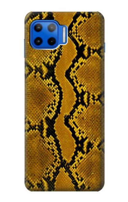 S3365 黄パイソンの皮膚 グラフィックプリント Yellow Python Skin Graphic Print Motorola Moto G 5G Plus バックケース、フリップケース・カバー