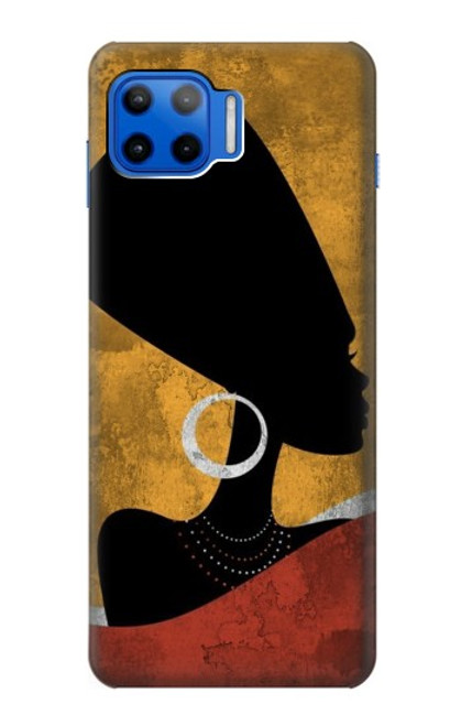 S3453 アフリカの女王ネフェルティティ African Queen Nefertiti Silhouette Motorola Moto G 5G Plus バックケース、フリップケース・カバー