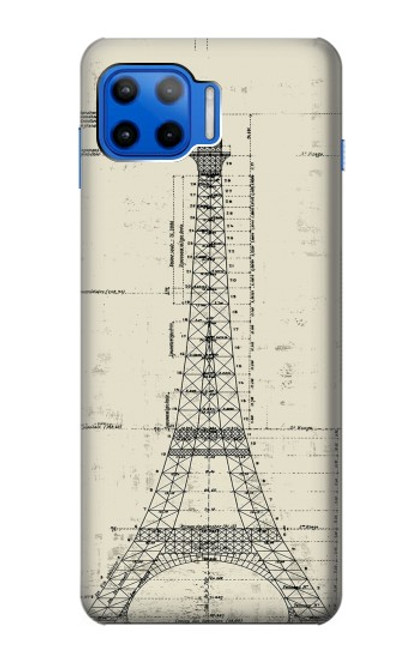 S3474 エッフェル建築図面 Eiffel Architectural Drawing Motorola Moto G 5G Plus バックケース、フリップケース・カバー