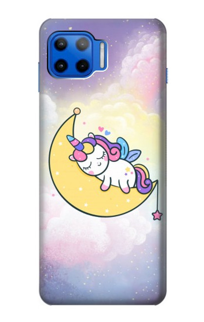 S3485 かわいい眠りユニコーン Cute Unicorn Sleep Motorola Moto G 5G Plus バックケース、フリップケース・カバー