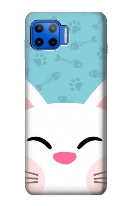 S3542 かわいい猫漫画 Cute Cat Cartoon Motorola Moto G 5G Plus バックケース、フリップケース・カバー