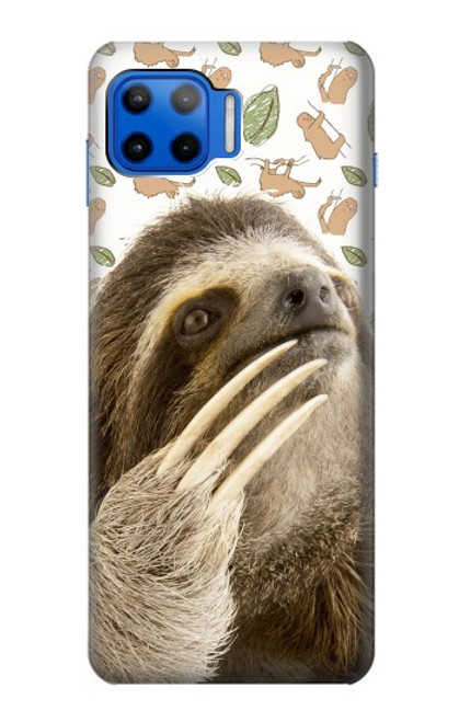 S3559 ナマケモノ Sloth Pattern Motorola Moto G 5G Plus バックケース、フリップケース・カバー