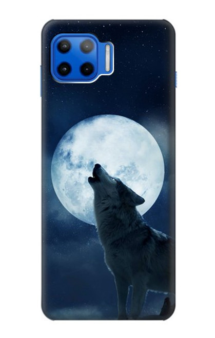 S3693 グリムホワイトウルフ満月 Grim White Wolf Full Moon Motorola Moto G 5G Plus バックケース、フリップケース・カバー
