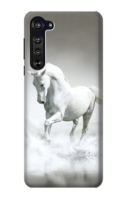 S0932 白馬 White Horse Motorola Edge バックケース、フリップケース・カバー