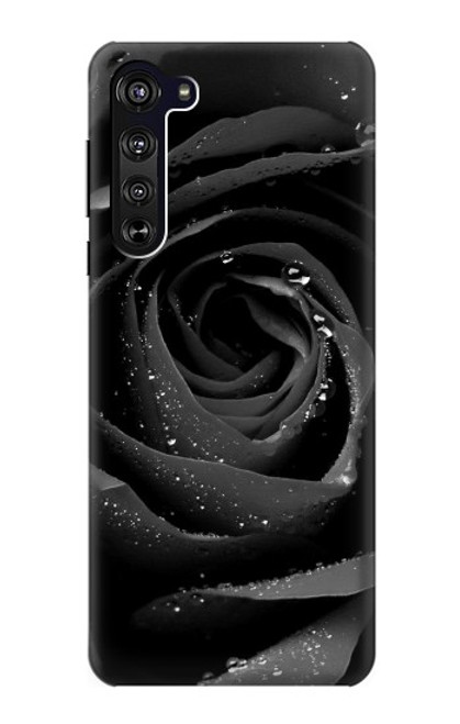 S1598 黒バラ Black Rose Motorola Edge バックケース、フリップケース・カバー