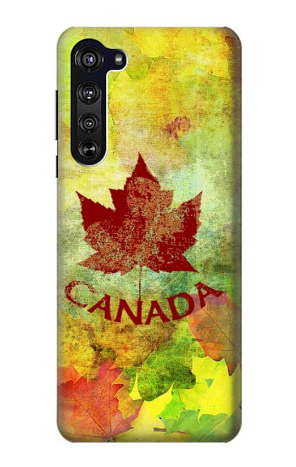 S2523 カナダ秋のメープルリーフ Canada Autumn Maple Leaf Motorola Edge バックケース、フリップケース・カバー