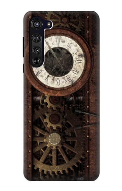 S3221 クロックギア Steampunk Clock Gears Motorola Edge バックケース、フリップケース・カバー
