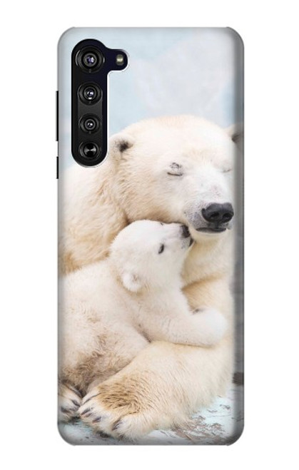 S3373 シロクマ抱擁家族 Polar Bear Hug Family Motorola Edge バックケース、フリップケース・カバー