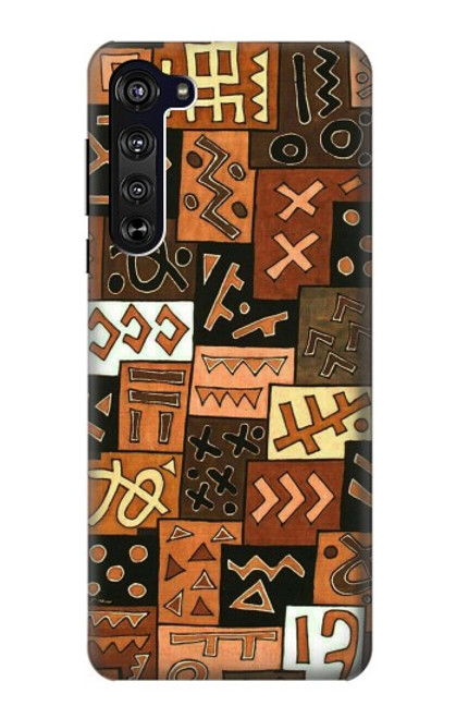 S3460 マリ芸術 Mali Art Pattern Motorola Edge バックケース、フリップケース・カバー
