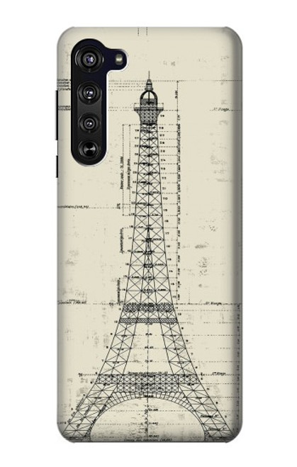 S3474 エッフェル建築図面 Eiffel Architectural Drawing Motorola Edge バックケース、フリップケース・カバー