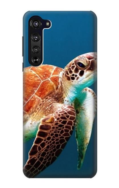 S3497 ウミガメ Green Sea Turtle Motorola Edge バックケース、フリップケース・カバー