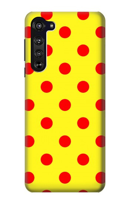 S3526 赤い水玉 Red Spot Polka Dot Motorola Edge バックケース、フリップケース・カバー