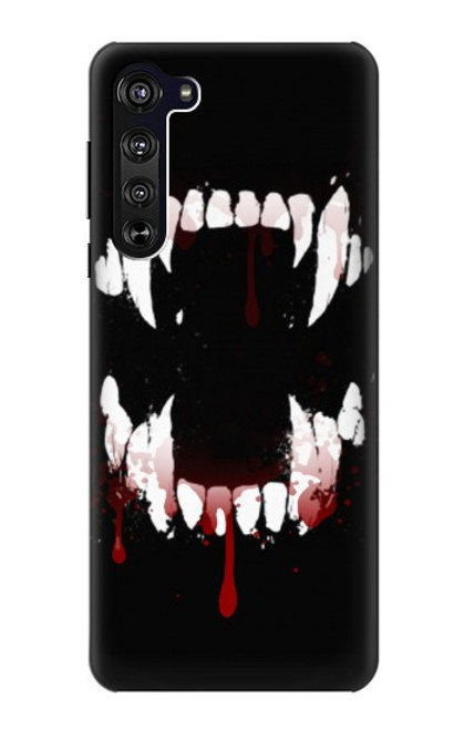 S3527 吸血鬼の歯 Vampire Teeth Bloodstain Motorola Edge バックケース、フリップケース・カバー