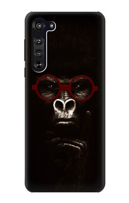 S3529 思考ゴリラ Thinking Gorilla Motorola Edge バックケース、フリップケース・カバー