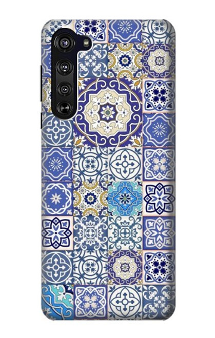 S3537 モロッコのモザイクパターン Moroccan Mosaic Pattern Motorola Edge バックケース、フリップケース・カバー