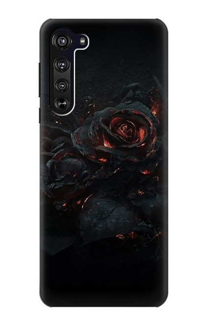 S3672 バーンドローズ Burned Rose Motorola Edge バックケース、フリップケース・カバー