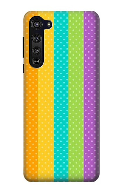 S3678 カラフルなレインボーバーティカル Colorful Rainbow Vertical Motorola Edge バックケース、フリップケース・カバー