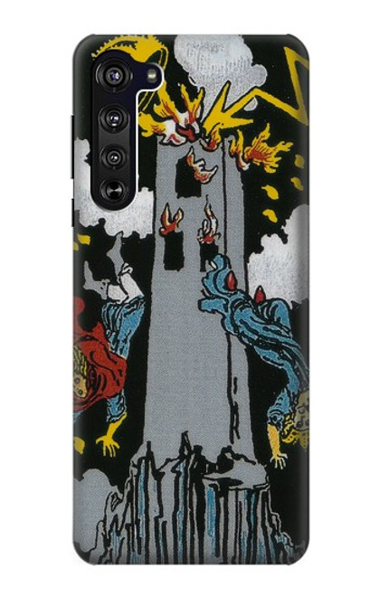 S3745 タロットカードタワー Tarot Card The Tower Motorola Edge バックケース、フリップケース・カバー