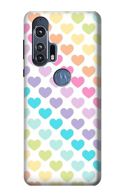 S3499 カラフルなハート柄 Colorful Heart Pattern Motorola Edge+ バックケース、フリップケース・カバー