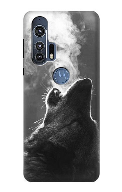 S3505 オオカミ Wolf Howling Motorola Edge+ バックケース、フリップケース・カバー