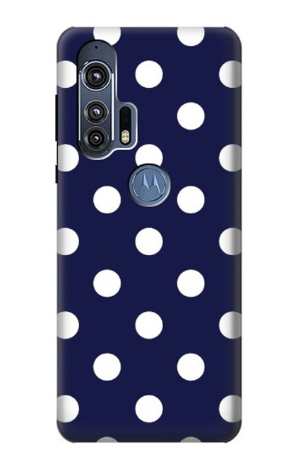 S3533 ブルーの水玉 Blue Polka Dot Motorola Edge+ バックケース、フリップケース・カバー