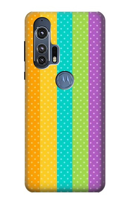 S3678 カラフルなレインボーバーティカル Colorful Rainbow Vertical Motorola Edge+ バックケース、フリップケース・カバー