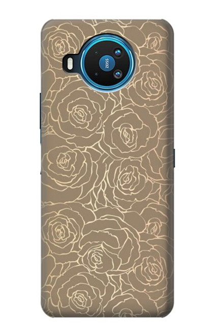 S3466 ゴールドローズ柄 Gold Rose Pattern Nokia 8.3 5G バックケース、フリップケース・カバー