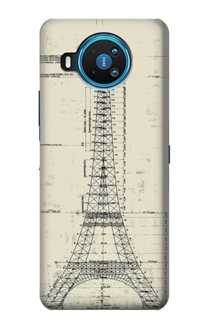 S3474 エッフェル建築図面 Eiffel Architectural Drawing Nokia 8.3 5G バックケース、フリップケース・カバー