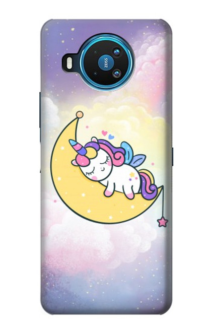 S3485 かわいい眠りユニコーン Cute Unicorn Sleep Nokia 8.3 5G バックケース、フリップケース・カバー
