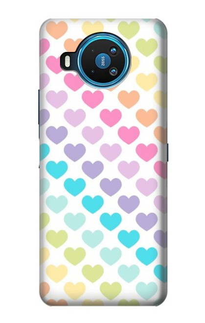S3499 カラフルなハート柄 Colorful Heart Pattern Nokia 8.3 5G バックケース、フリップケース・カバー