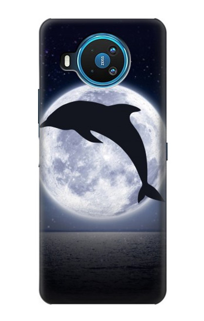 S3510 ドルフィン Dolphin Moon Night Nokia 8.3 5G バックケース、フリップケース・カバー