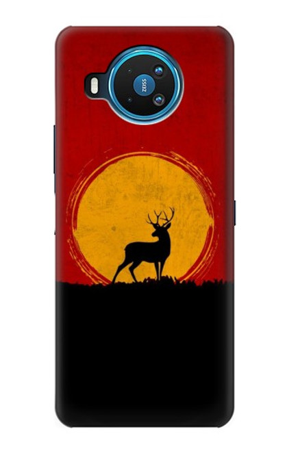 S3513 鹿の夕日 Deer Sunset Nokia 8.3 5G バックケース、フリップケース・カバー