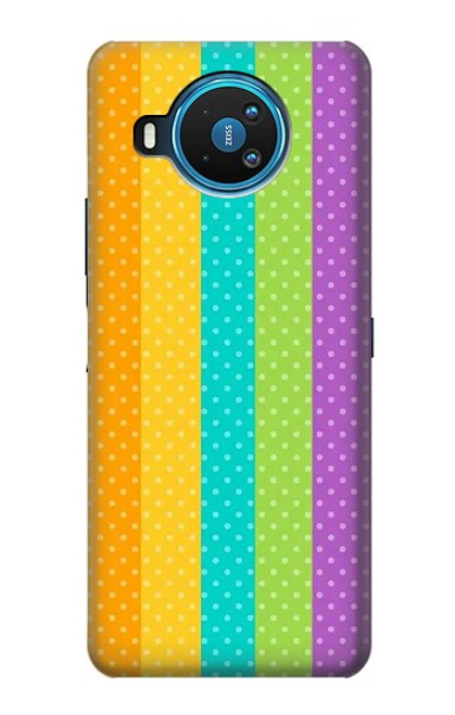 S3678 カラフルなレインボーバーティカル Colorful Rainbow Vertical Nokia 8.3 5G バックケース、フリップケース・カバー