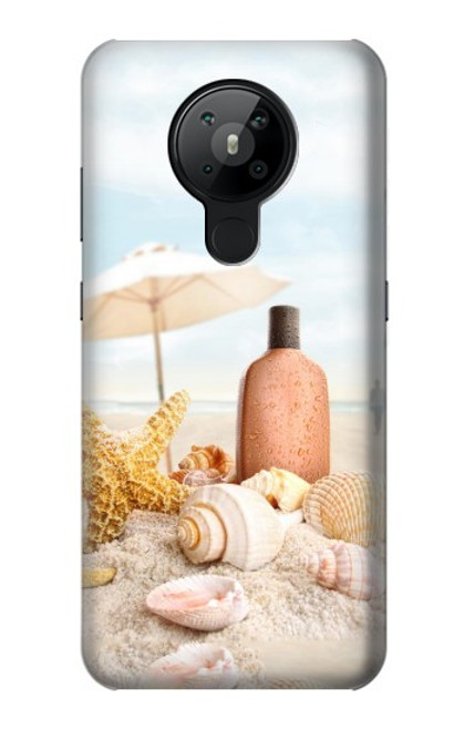 S1425 浜ときれいな貝殻 Seashells on The Beach Nokia 5.3 バックケース、フリップケース・カバー