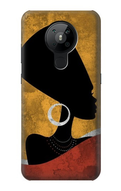 S3453 アフリカの女王ネフェルティティ African Queen Nefertiti Silhouette Nokia 5.3 バックケース、フリップケース・カバー