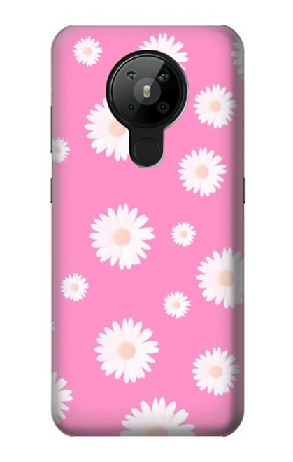 S3500 ピンクの花柄 Pink Floral Pattern Nokia 5.3 バックケース、フリップケース・カバー