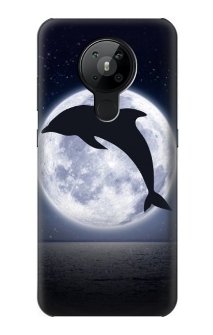 S3510 ドルフィン Dolphin Moon Night Nokia 5.3 バックケース、フリップケース・カバー