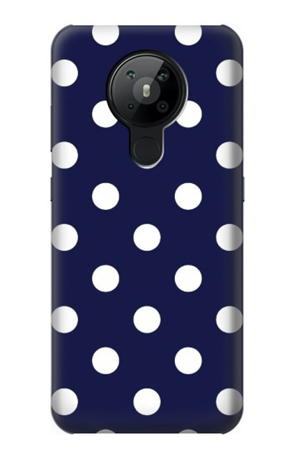 S3533 ブルーの水玉 Blue Polka Dot Nokia 5.3 バックケース、フリップケース・カバー