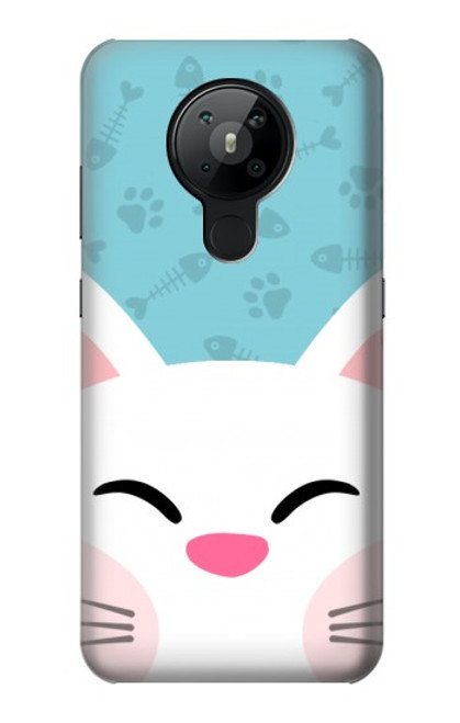 S3542 かわいい猫漫画 Cute Cat Cartoon Nokia 5.3 バックケース、フリップケース・カバー
