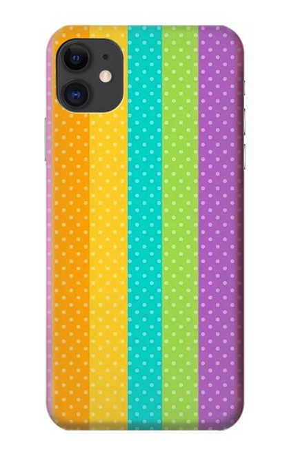 S3678 カラフルなレインボーバーティカル Colorful Rainbow Vertical iPhone 11 バックケース、フリップケース・カバー