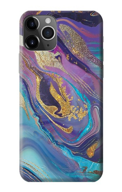 S3676 カラフルな抽象的な大理石の石 Colorful Abstract Marble Stone iPhone 11 Pro Max バックケース、フリップケース・カバー