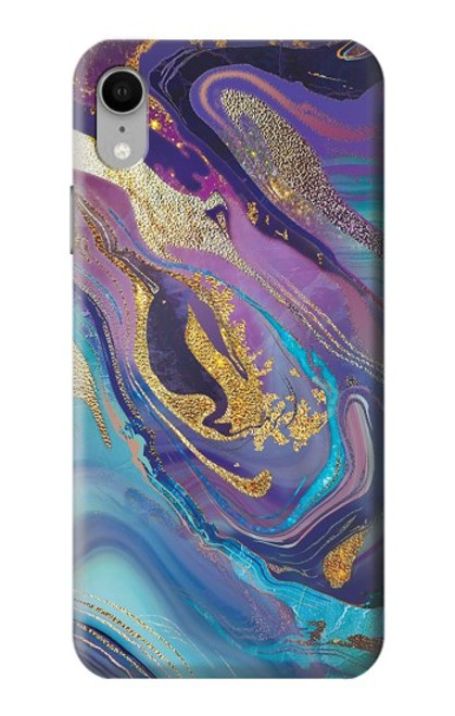S3676 カラフルな抽象的な大理石の石 Colorful Abstract Marble Stone iPhone XR バックケース、フリップケース・カバー