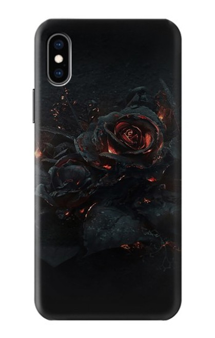 S3672 バーンドローズ Burned Rose iPhone X, iPhone XS バックケース、フリップケース・カバー