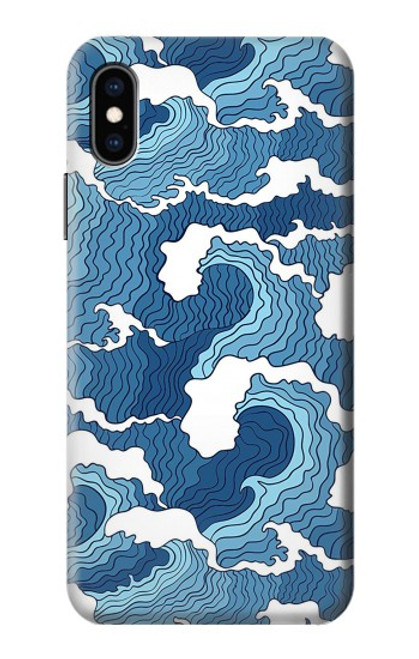 S3751 波のパターン Wave Pattern iPhone X, iPhone XS バックケース、フリップケース・カバー