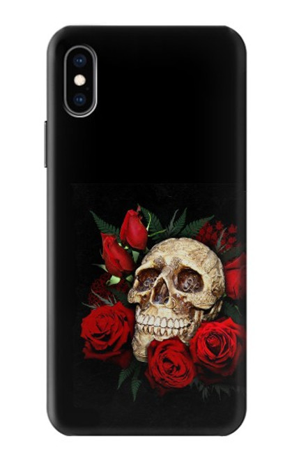 S3753 ダークゴシックゴススカルローズ Dark Gothic Goth Skull Roses iPhone X, iPhone XS バックケース、フリップケース・カバー