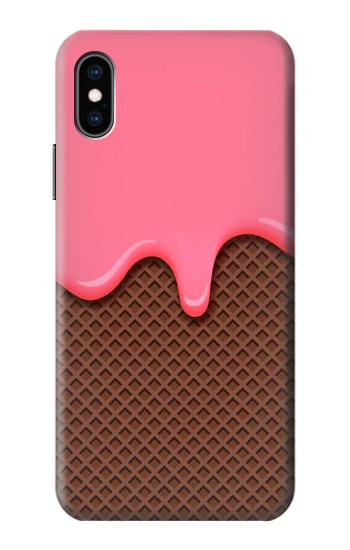 S3754 ストロベリーアイスクリームコーン Strawberry Ice Cream Cone iPhone X, iPhone XS バックケース、フリップケース・カバー